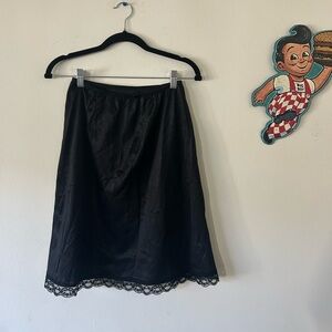 Black Lace Trim Skirt